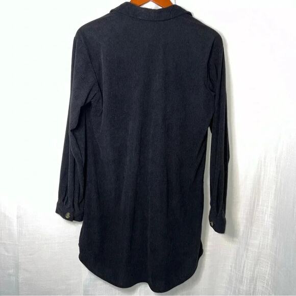 Jolie & Joy Navy Button Down Corduroy Shirt Dress Size M - Picture 3 of 4
